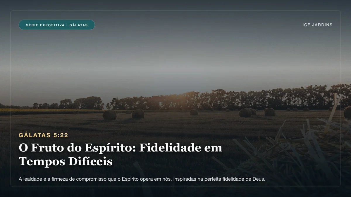 Gálatas 5:22 - O Fruto do Espírito: Fidelidade em Tempos Difíceis