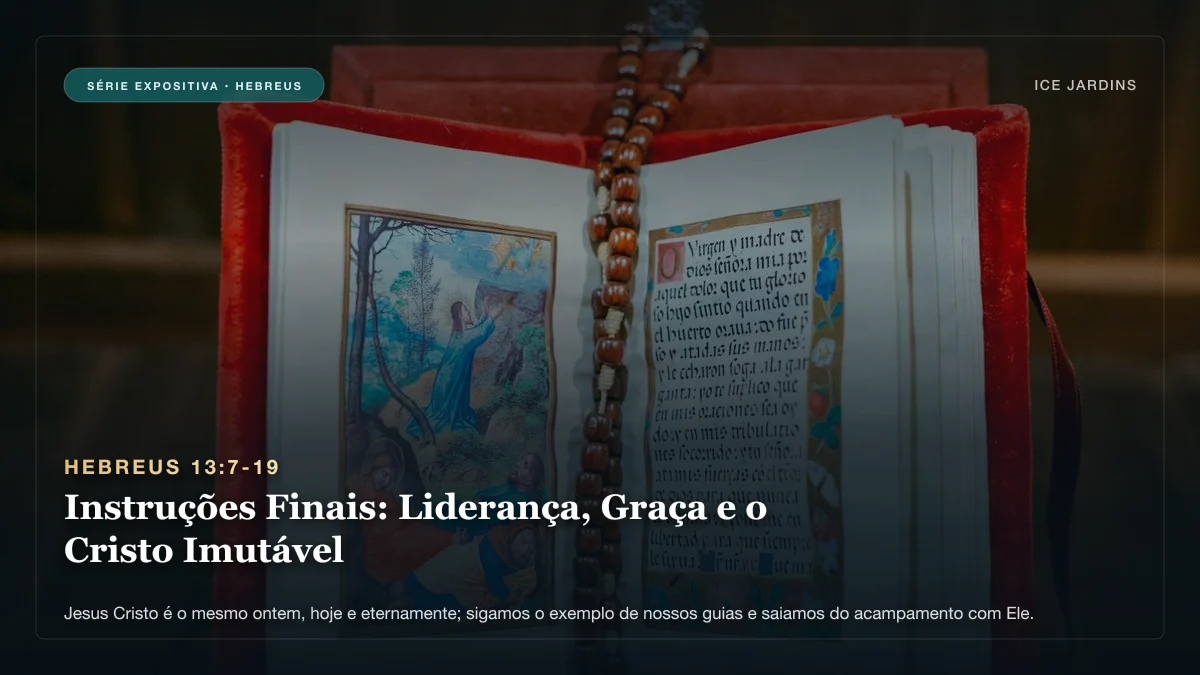 Hebreus 13:7-19 - Instruções Finais: Liderança, Graça e o Cristo Imutável